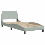vidaXL Cadre de lit avec tête de lit Gris clair 80x200 cm Velours