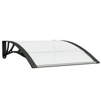 vidaXL Auvent de porte Noir et transparent 100x80 cm Polycarbonate