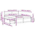 vidaXL Lit avec tiroirs et matelas 140x200 cm bois massif de pin