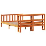vidaXL Cadre de lit et tête de lit cire marron 150x200 cm bois de pin