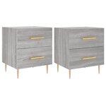 vidaXL Tables de chevet 2 Pièces sonoma gris 40x35x47 5 cm