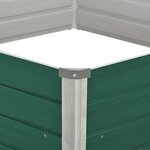 vidaXL Jardinière 129 x 129 x 46 cm cm Acier galvanisé Vert