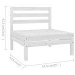 Salon de jardin meuble d'extérieur ensemble de mobilier 7 pièces bois de pin massif blanc 02_0017406