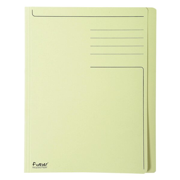 Chemise Rigide À Bord Décalé Forever® 280g/m2 Avec Impression - 24x32cm - Jaune - X 100 - Exacompta