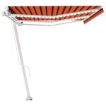 vidaXL Auvent manuel rétractable avec LED 600x300 cm Orange et marron