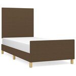 vidaXL Cadre de lit avec tête de lit Marron foncé 100x200 cm Tissu