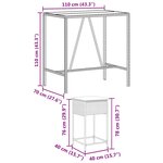 vidaXL Ensemble de bar de jardin 5 Pièces avec coussins noir poly rotin
