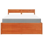 vidaXL Lit avec tiroirs/matelas cire marron 120x190 cm bois massif pin