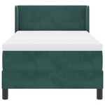 lit à ressort vidaXL avec matelas vert foncé 80x200 cm en velours