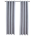 vidaXL Rideaux occultants avec anneaux en métal 2 Pièces Gris 140x245 cm