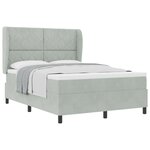 Lit Box Spring vidaXL avec Matelas Gris Clair 160x200 cm Velours