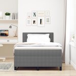 vidaXL Lit à ressorts avec Matelas & LED Gris Clair 120x200 cm Tissu Velours Côtelé