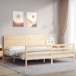 vidaXL Cadre de lit avec tête de lit 200x200 cm bois massif