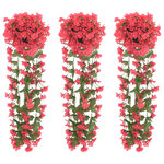 vidaXL Guirlandes de fleurs de Noël 3 Pièces rose 85 cm