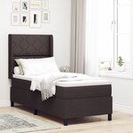 Lit Box Spring vidaXL avec Matelas & LED Marron Foncé 90x190 cm en Tissu