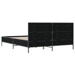 vidaXL Cadre de lit noir 160x200 cm bois d'ingénierie et métal
