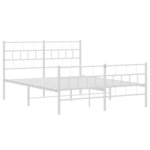 vidaXL Cadre de lit métal sans matelas et pied de lit blanc 120x200 cm