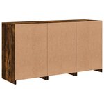 vidaXL Buffet avec lumières LED chêne fumé 123x37x67 cm