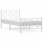 vidaXL Cadre de lit métal sans matelas et pied de lit blanc 100x190 cm