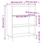 vidaXL Bibliothèque blanc brillant 69 5x32 5x90 cm bois d'ingénierie