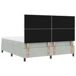 Lit Box Spring vidaXL avec Matelas Gris Clair Super King Velours