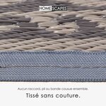 Tapis extérieur terrasse réversible rond - Tapis de jardin imperméable et résistant UV - Mandala - Gris - 170 cm - HOMESCAPES