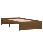 vidaXL Cadre de lit Marron miel Bois massif 75x190 cm Petit simple