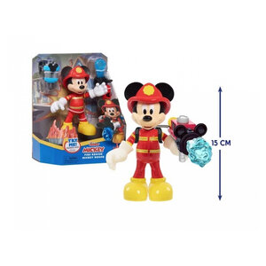 Mickey Pompier - Figurine Articulée de 15 cm avec Accessoires Inclus