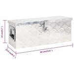 vidaXL Boîte de rangement Argenté 60x23 5x23 cm Aluminium