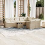 vidaXL Salon de jardin avec coussins 10 Pièces beige résine tressée