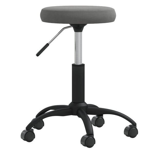 Chaise fauteuil siège pivotante de bureau informatique étude foncé velours gris 02_0024131