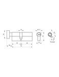 SP - Cylindre de serrure à  bouton Tiger 6  30Bx40mm  nickel  anti-arrachement  anti-perçage  5 clés