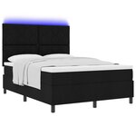 vidaXL Lit à ressorts avec Matelas & LED Noir 140x190 cm Tissu