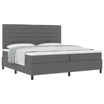 vidaXL Lit à ressorts avec matelas gris foncé 200x200 cm tissu
