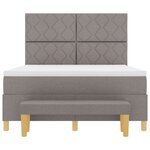 vidaXL Lit à ressorts avec matelas et banquette taupe 160x200 cm en tissu