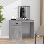vidaXL Coiffeuse avec miroir sonoma gris 90x50x132 5cm bois ingénierie