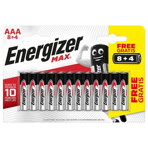 Pile alcaline AAA 1.5 V Max 12-Blister
