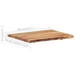 vidaXL Dessus de table Bois d'acacia massif 80x(50-60)x3 8 cm