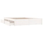 vidaXL Cadre de lit sans matelas avec tiroirs blanc