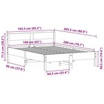 vidaXL Cadre de lit sans matelas cire marron 160x200cm bois pin massif