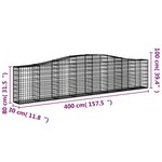 vidaXL Paniers à gabions arqués 2 Pièces 400x30x80/100 cm Fer galvanisé