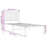 vidaXL Cadre de lit métal sans matelas avec tête de lit blanc 80x200cm