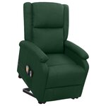 Vidaxl fauteuil releveur inclinable de massage vert foncé tissu