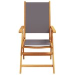 vidaXL Chaises inclinables de jardin lot de 4 tissu et bois massif