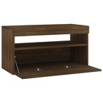 vidaXL Meuble TV avec lumières LED Chêne marron 75x35x40 cm