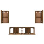 vidaXL Ensemble de meubles TV 4 Pièces Chêne fumé Bois d'ingénierie
