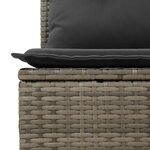 vidaXL Canapé de jardin 4 places avec coussins gris résine tressée