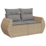 vidaXL Salon de jardin avec coussins 5 Pièces beige résine tressée