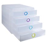 Module De Classement Pop-box 4 Tiroirs Chromaline - Couleurs Assorties - Exacompta