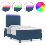 vidaXL Lit Box Spring avec Matelas & LED Bleu 120x200 cm Tissu